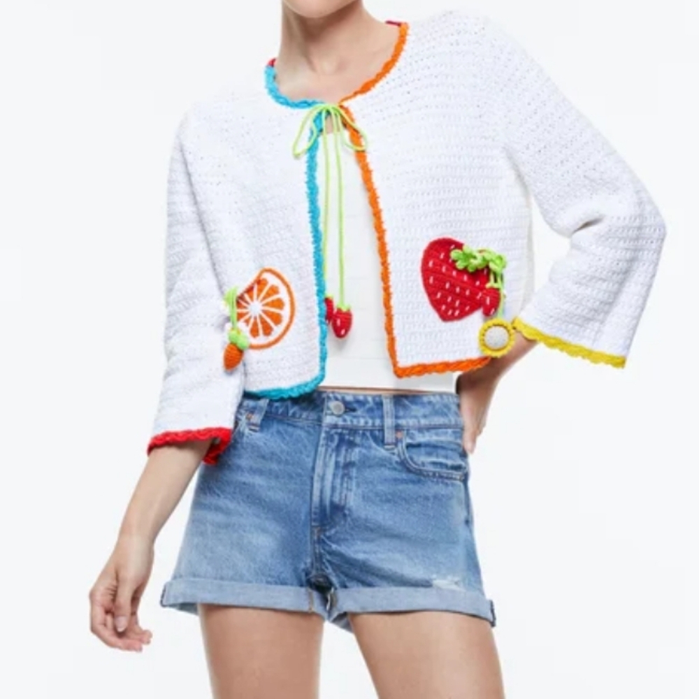 ALICE + OLIVIA Crochet Cardigan - Picture 2 of 8